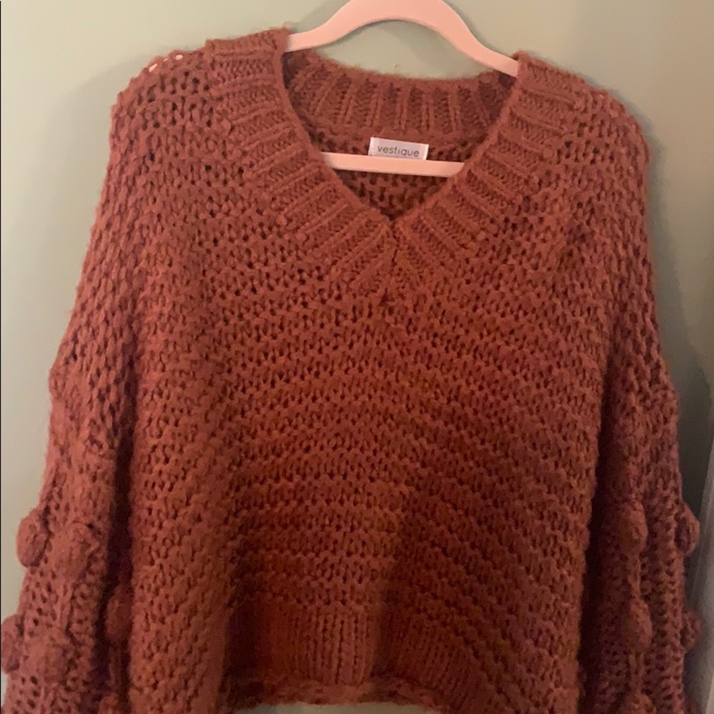 Burnt Orange bubble sleeve sweater